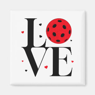 Love pickleball valentines day cute red heart magnet