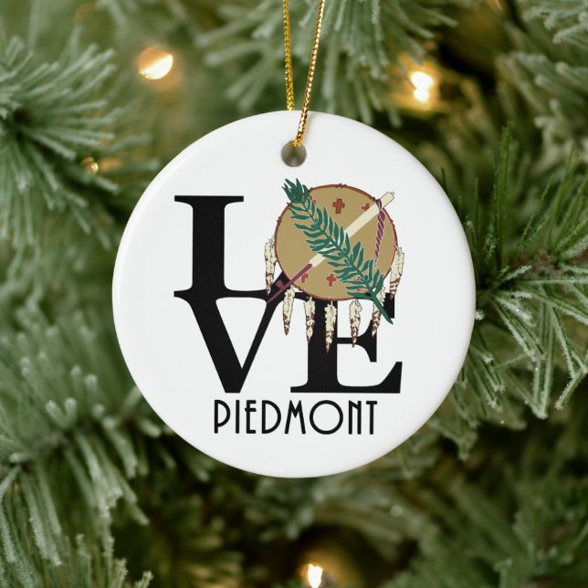 LOVE Piedmont Oklahoma Ceramic Ornament (Tree)