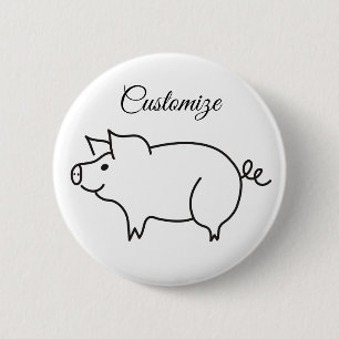 Love Pig Animal Thunder_Cove 6 Cm Round Badge