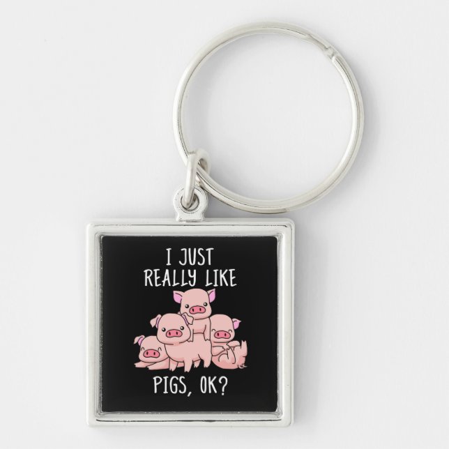 Love Pig Gift Women Pig Gifts Swine Cute Pig Key Ring (Front)