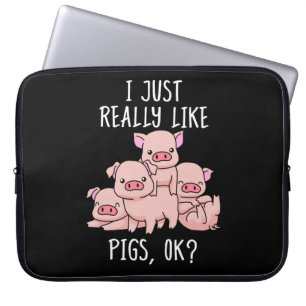 Love Pig Gift Women Pig Gifts Swine Cute Pig Laptop Sleeve