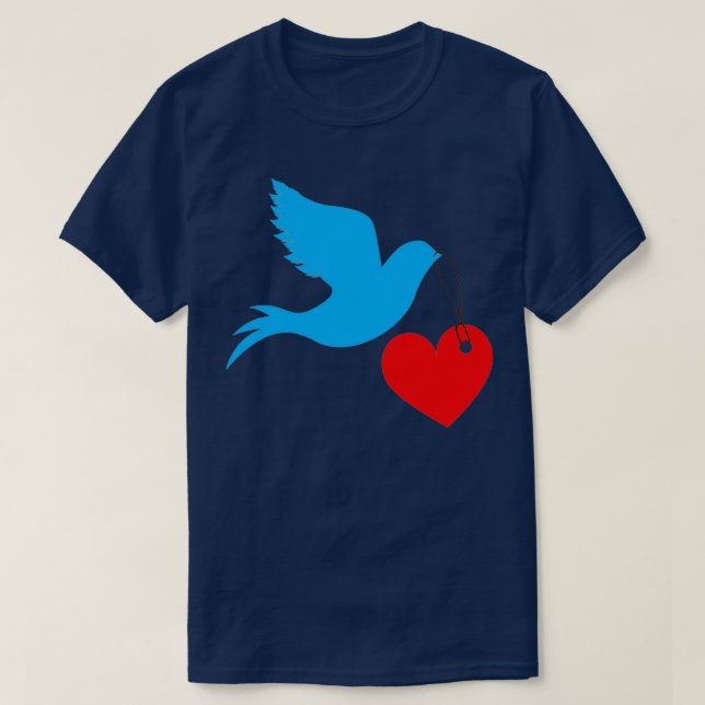 Love Pigeon Beautiful design Love Birds Carrying H T-Shirt (Design Front)