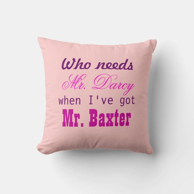 Love Pillow Gift for Home Mr. Darcy Jane Austen (Front)