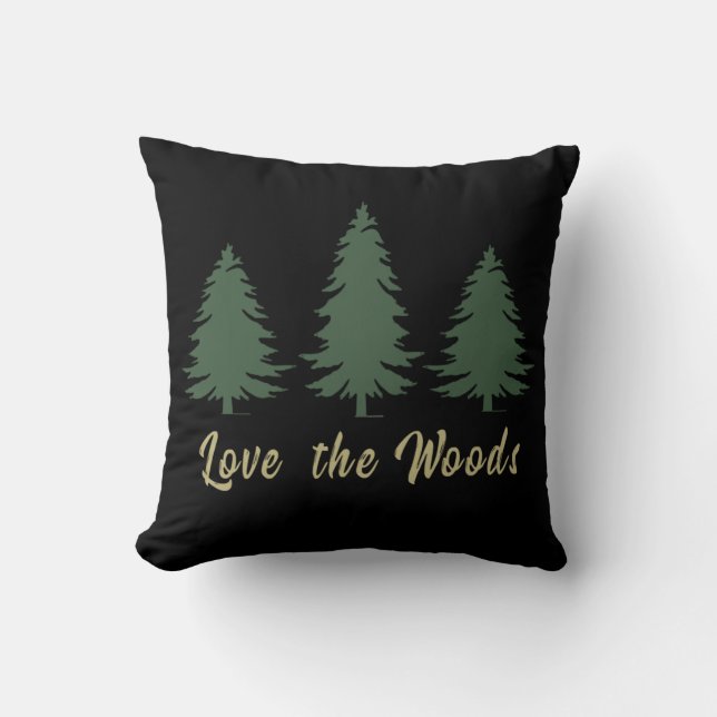Love pine trees woods cushion (Front)