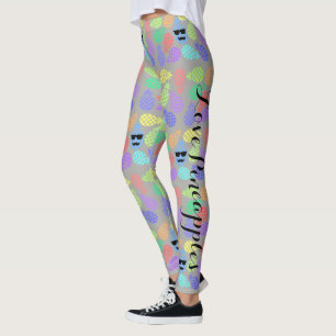 "Love Pineapple" Colourful Leggings