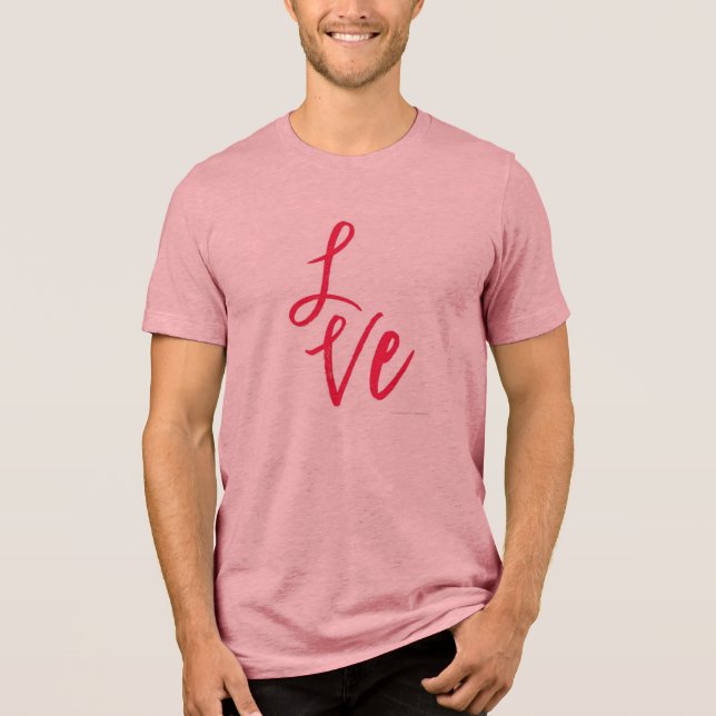 "Love" Pink Background Graphic Tee (Front)