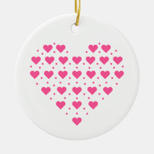 Love pink ceramic ornament