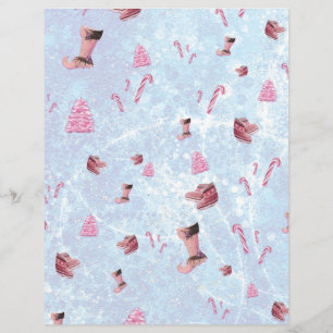 Love Pink Christmas Scrapbook Paper