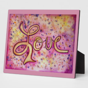 Love Pink Glamourous Painting Poem Plaque