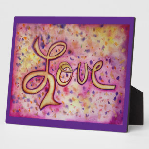 Love Pink Glamourous Painting Poem Plaque