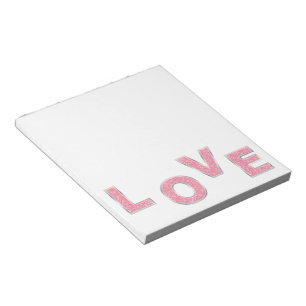 Love Pink Glitter Notepad