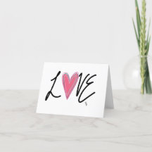 Love Pink Heart Card