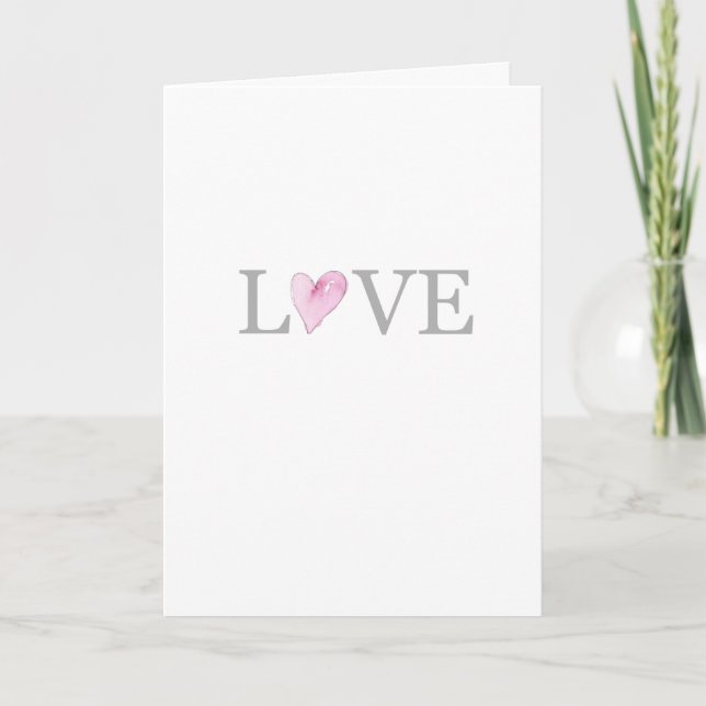 LOVE Pink Heart HAPPY VALENTINES DAY Sweet Card (Front)