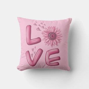 Love Pink Sunflower  Cushion