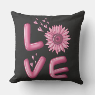 Love Pink Sunflower Cushion