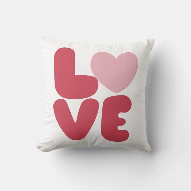 LOVE Pink Typography   Cushion (Front)