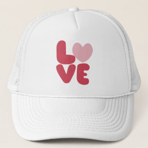 LOVE Pink Typography  Trucker Hat