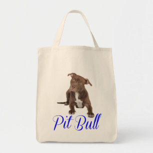 Love Pit Bull Puppy Dog Canvas Totebag Tote Bag