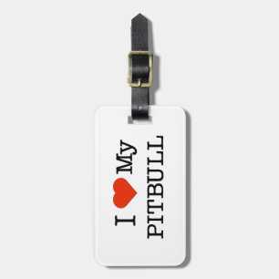 Love Pitbull Luggage Tag