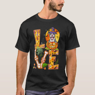 Love Pitbull Terrier Witch Pumpkin Scary Halloween T-Shirt