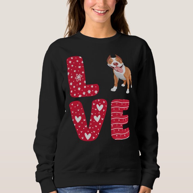 Love Pitbull Valentines Day Sweatshirt (Front)