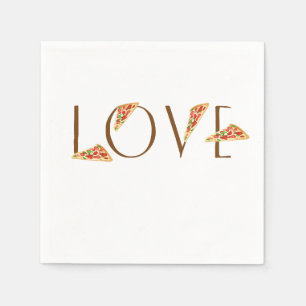 Love Pizza Fun Trendy Typography Napkin