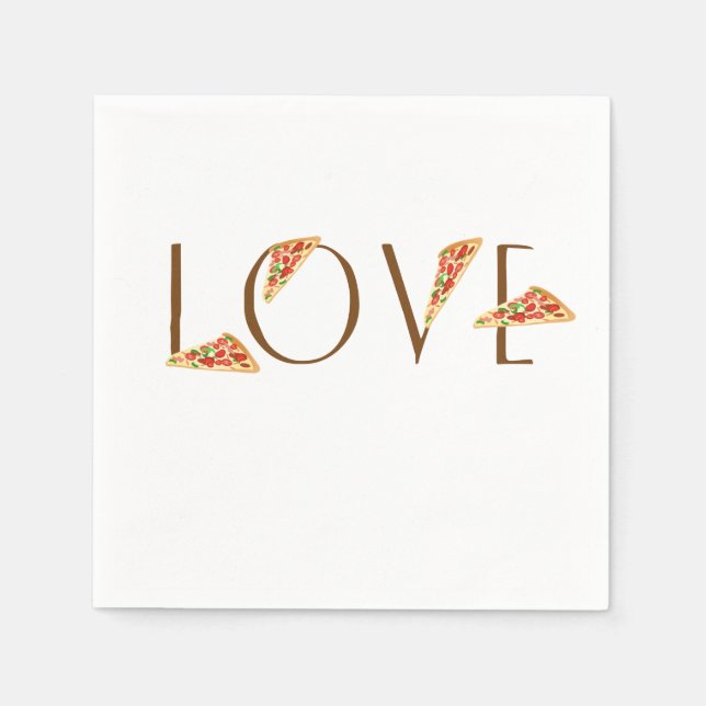 Love Pizza Fun Trendy Typography Napkin (Front)