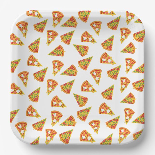 Love Pizza   Paper Plate (Front)