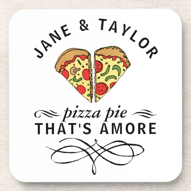 Love Pizza Personalised Coaster (Front)