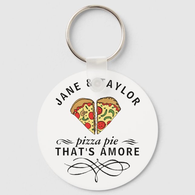 Love Pizza Personalised Key Ring (Front)