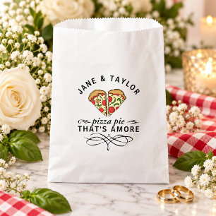 Love Pizza Pie That's Amore Quote Names Wedding Favour Bag
