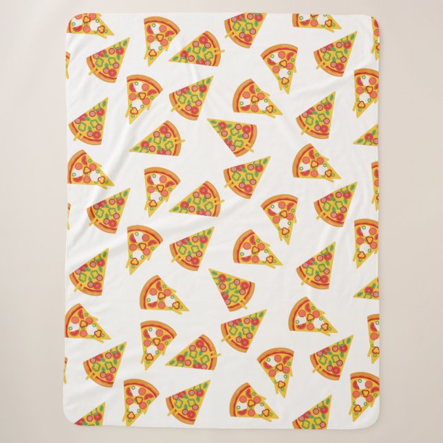 Love Pizza  Sherpa Blanket (Front)