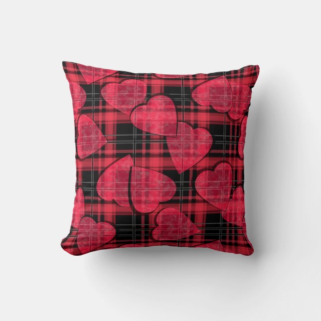 Love plaid cushion (Front)
