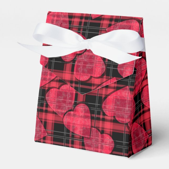 Love plaid, plaid favour box (Front Side)