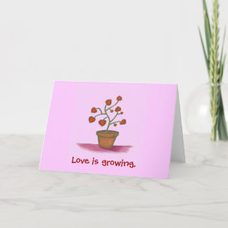 love plant, Love is growing. Holiday Card