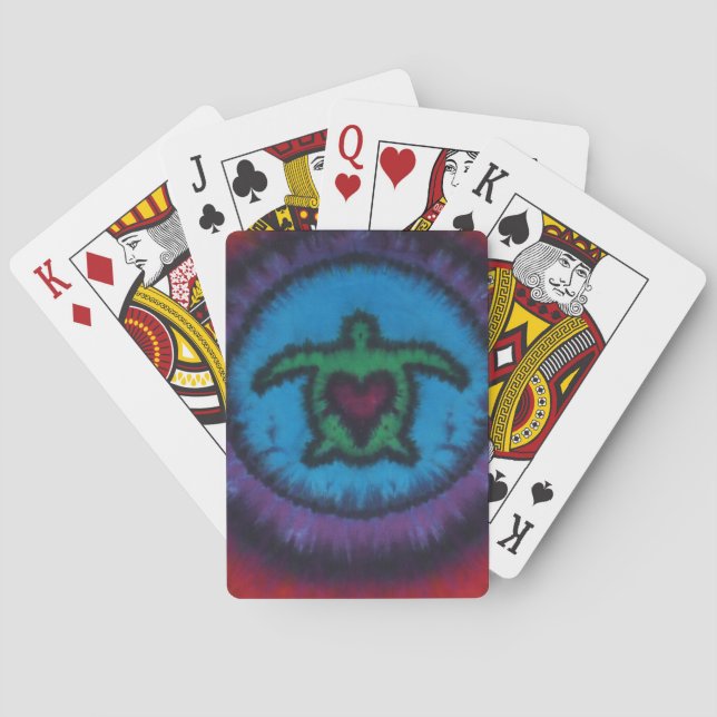 Love Playing Cards Turtle Heart Tie Dye (Back)