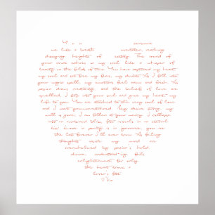 Love Poem in Shape of Heart Poster