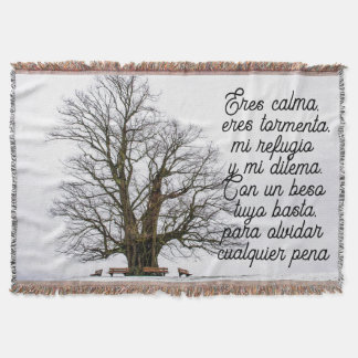 Love poem in spanish throw blanket