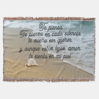 Love poem in spanish throw blanket