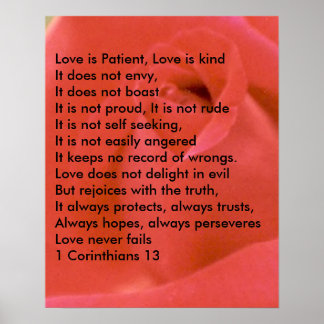 LOVE POEM ON RED ROSE POSTER