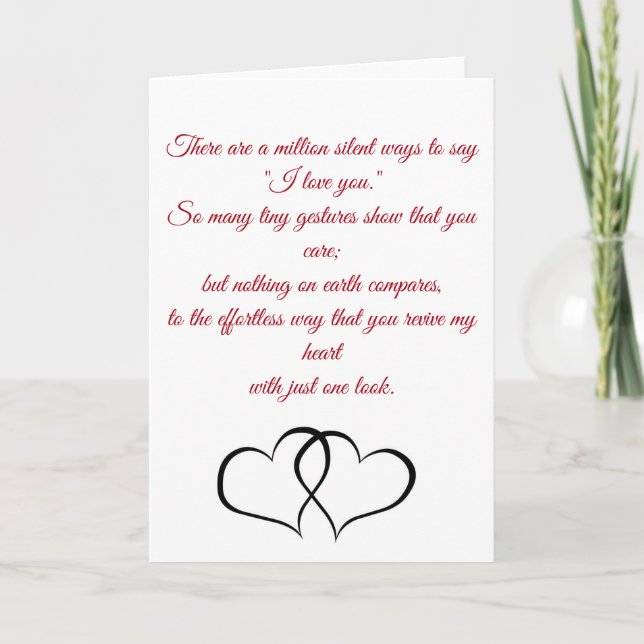 Love poem Valentines day/ special occasion card (Front)