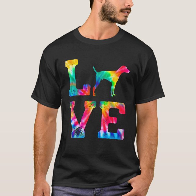 Love Pointer Tie Dye Dog Mum Dad T-Shirt (Front)