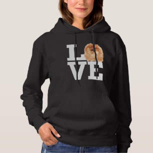 Love Pomeranian Dog Cute Pomeranian Furry Dog Face Hoodie