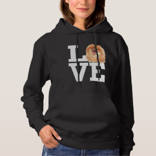 Love Pomeranian Dog Cute Pomeranian Furry Dog Face Hoodie