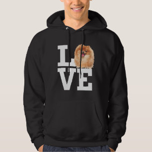 Love Pomeranian Dog Cute Pomeranian Furry Dog Face Hoodie