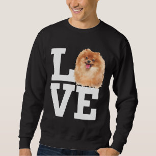 Love Pomeranian Dog Cute Pomeranian Furry Dog Face Sweatshirt