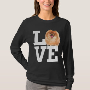 Love Pomeranian Dog Cute Pomeranian Furry Dog Face T-Shirt