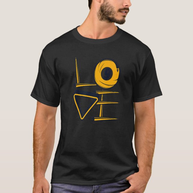 Love Pool Snooker Balls Player Billiards T-Shirt (Front)