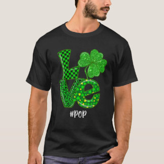 Love Pop St Patrick's Day Green Plaid Leopard Sham T-Shirt