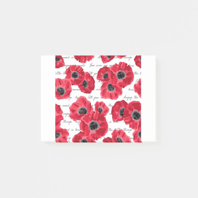 love poppies post-it notes (Front)